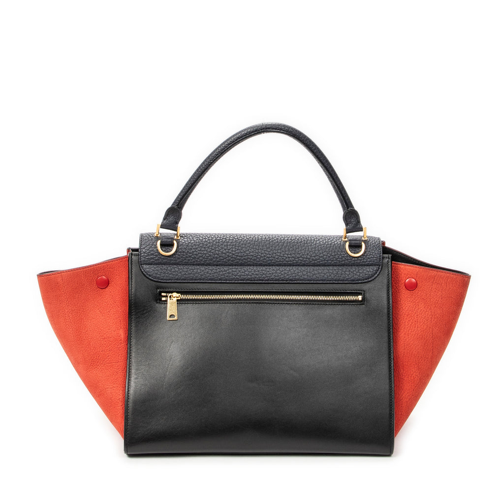 Shoulder Bag Medium Trapeze Black Calfskin Leather