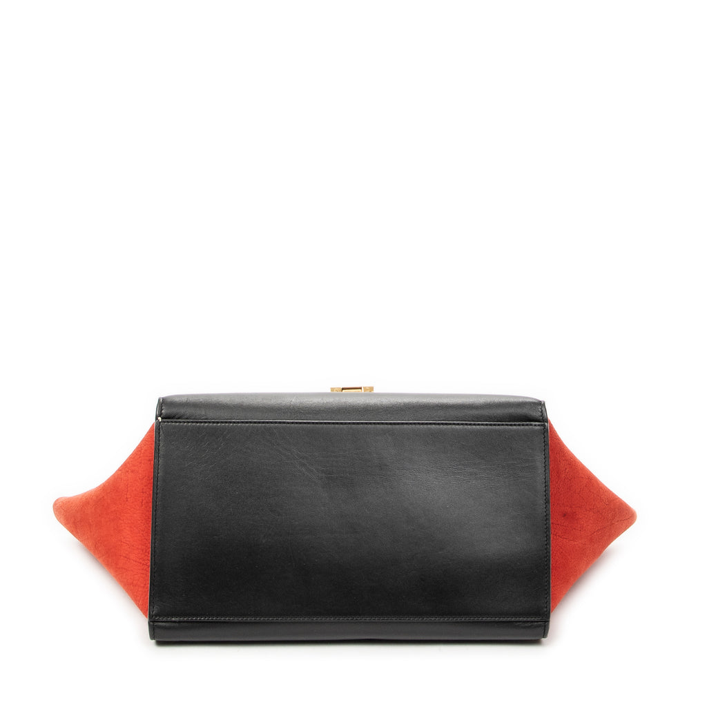 Shoulder Bag Medium Trapeze Black Calfskin Leather