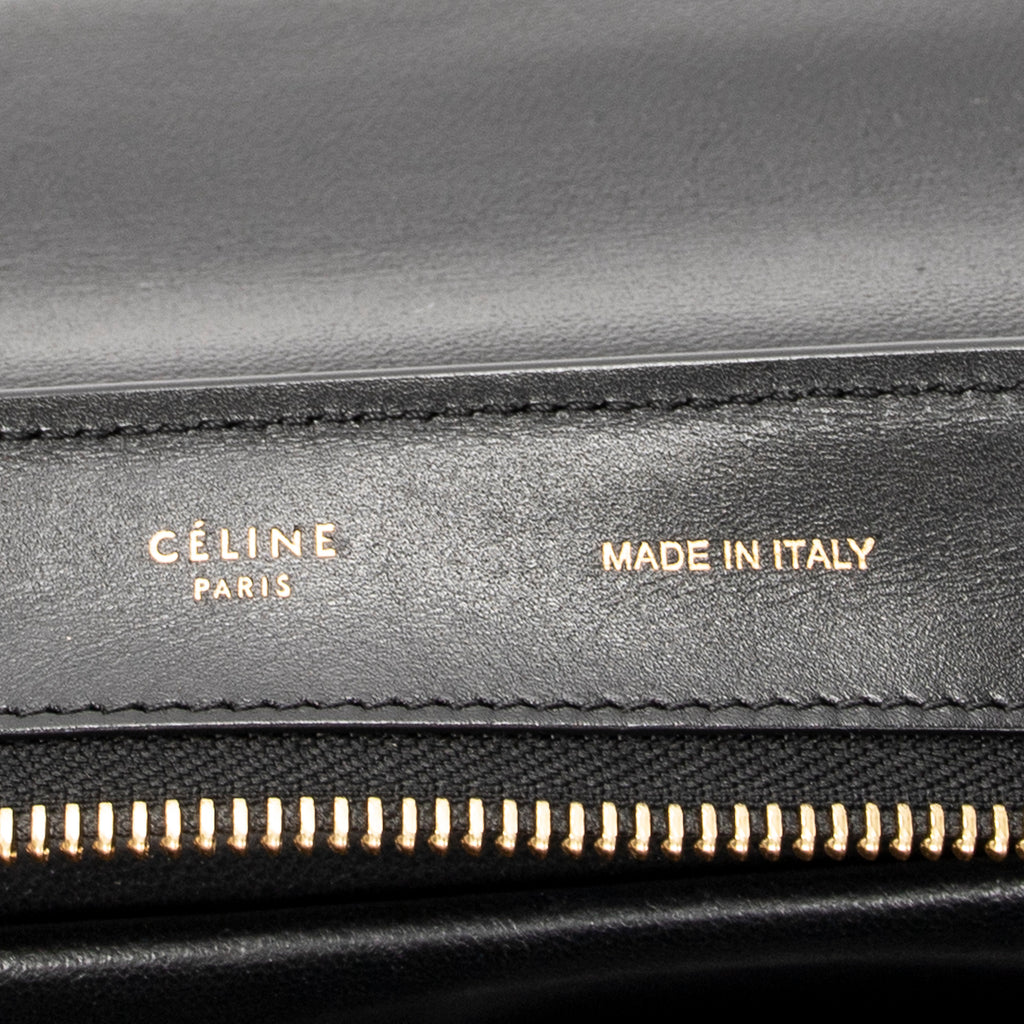 Shoulder Bag Medium Trapeze Black Calfskin Leather