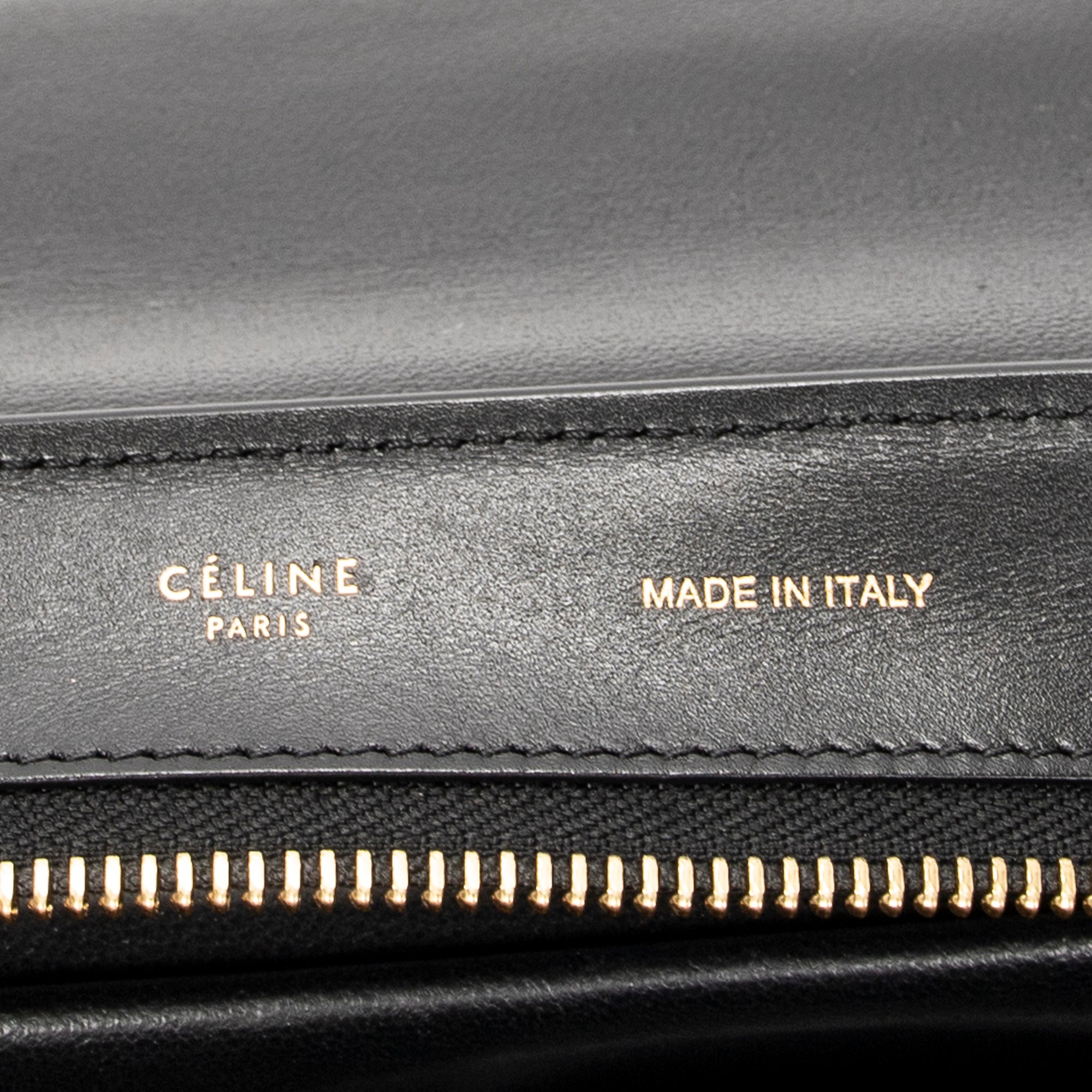 Shoulder Bag Medium Trapeze Black Calfskin Leather