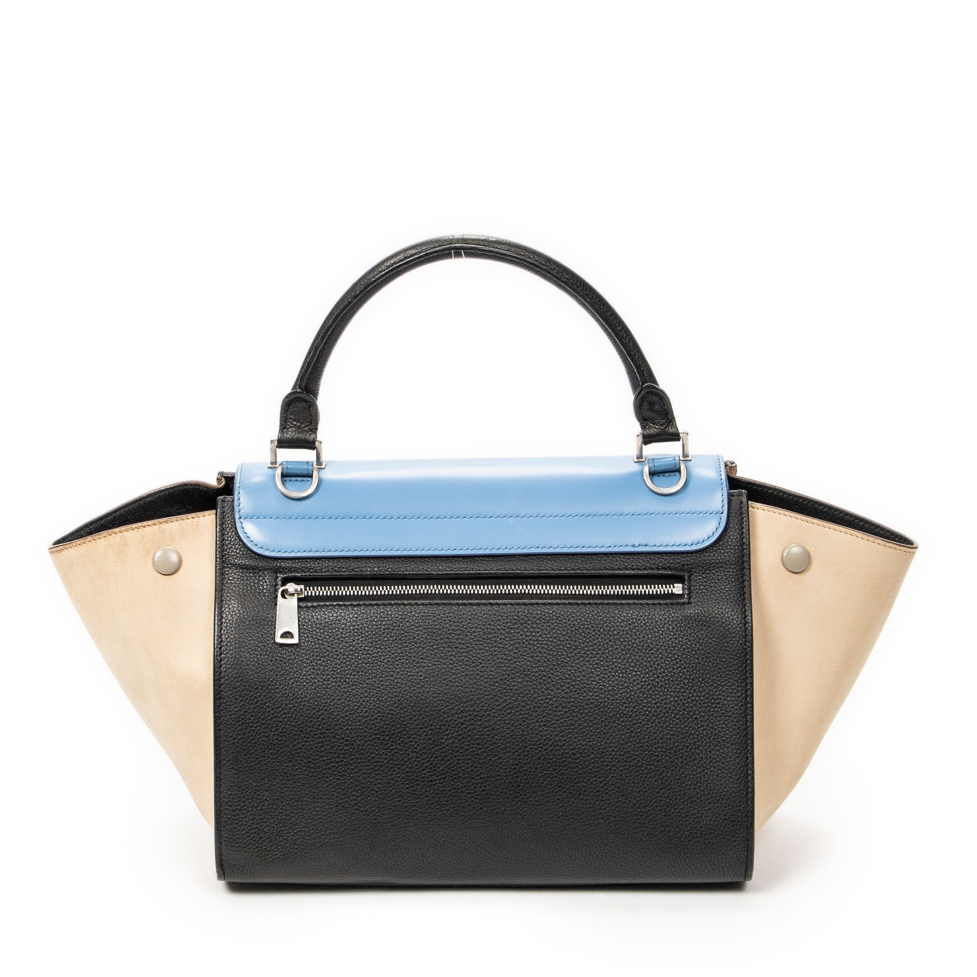 Shoulder Bag Small Trapeze Black Calfskin Leather