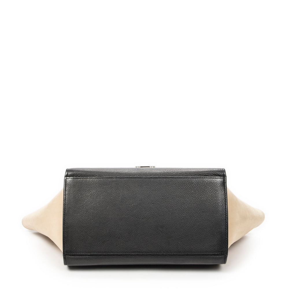 Shoulder Bag Small Trapeze Black Calfskin Leather