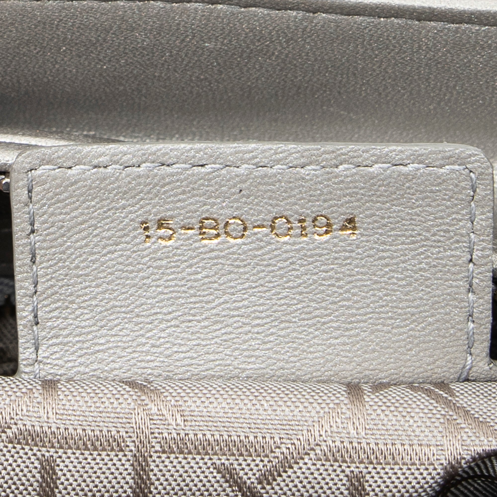 Shoulder Bag Medium Lady Dior Zip Silver Cannage Lambskin Leather