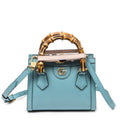 Shoulder Bag Small Diana Bamboo Tote Light Blue Grained Calfskin Leather