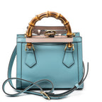 Shoulder Bag Small Diana Bamboo Tote Light Blue Grained Calfskin Leather
