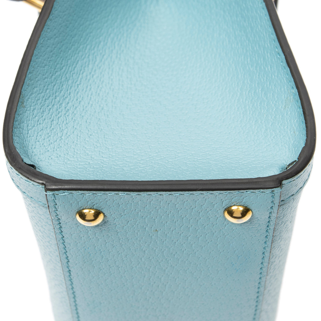 Shoulder Bag Small Diana Bamboo Tote Light Blue Grained Calfskin Leather