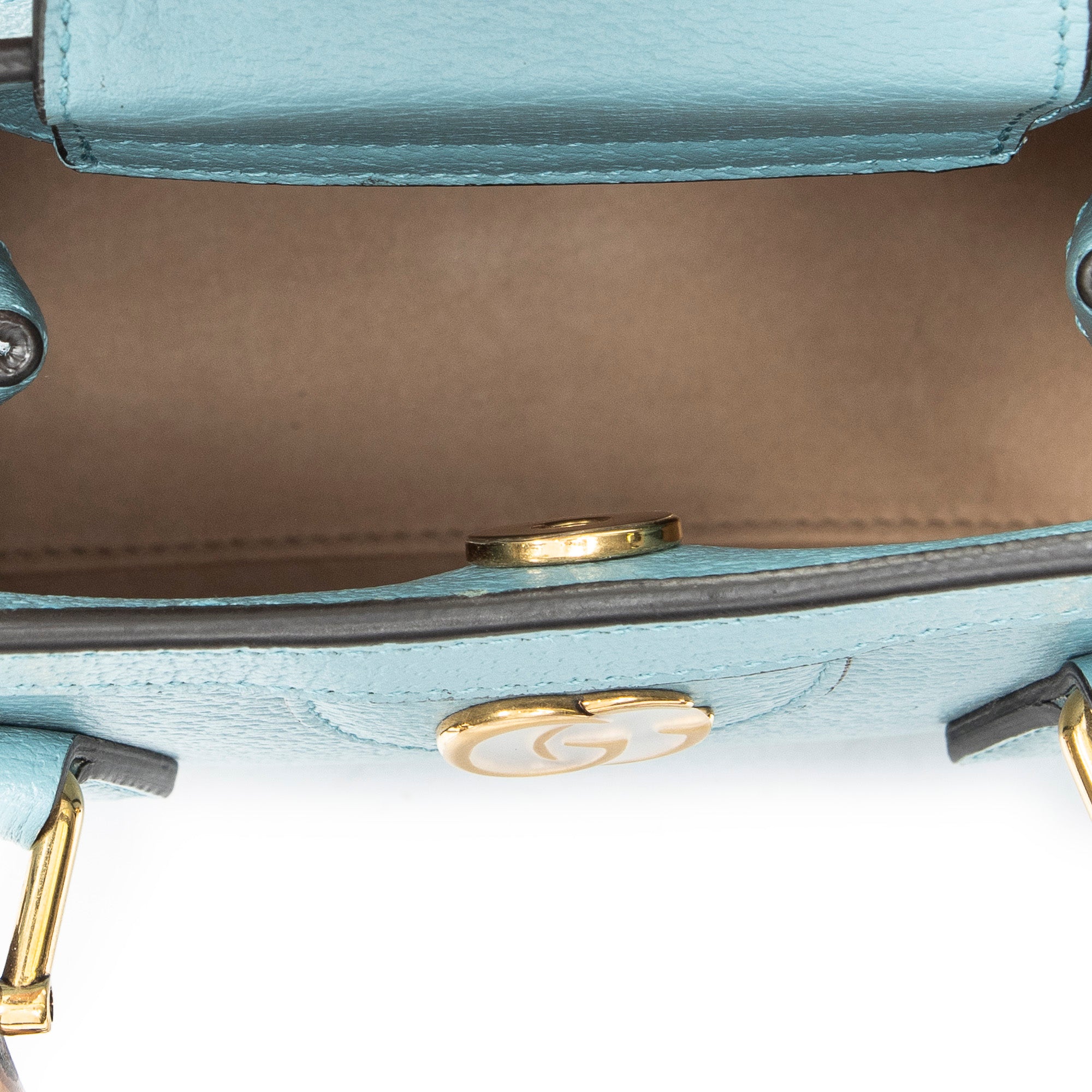 Shoulder Bag Small Diana Bamboo Tote Light Blue Grained Calfskin Leather