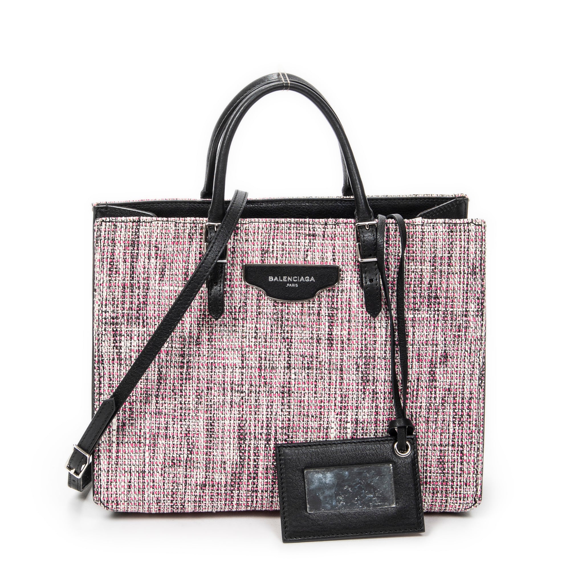 Shoulder Bag Papier A6 Zip Around Tote Pink Tweed Canvas