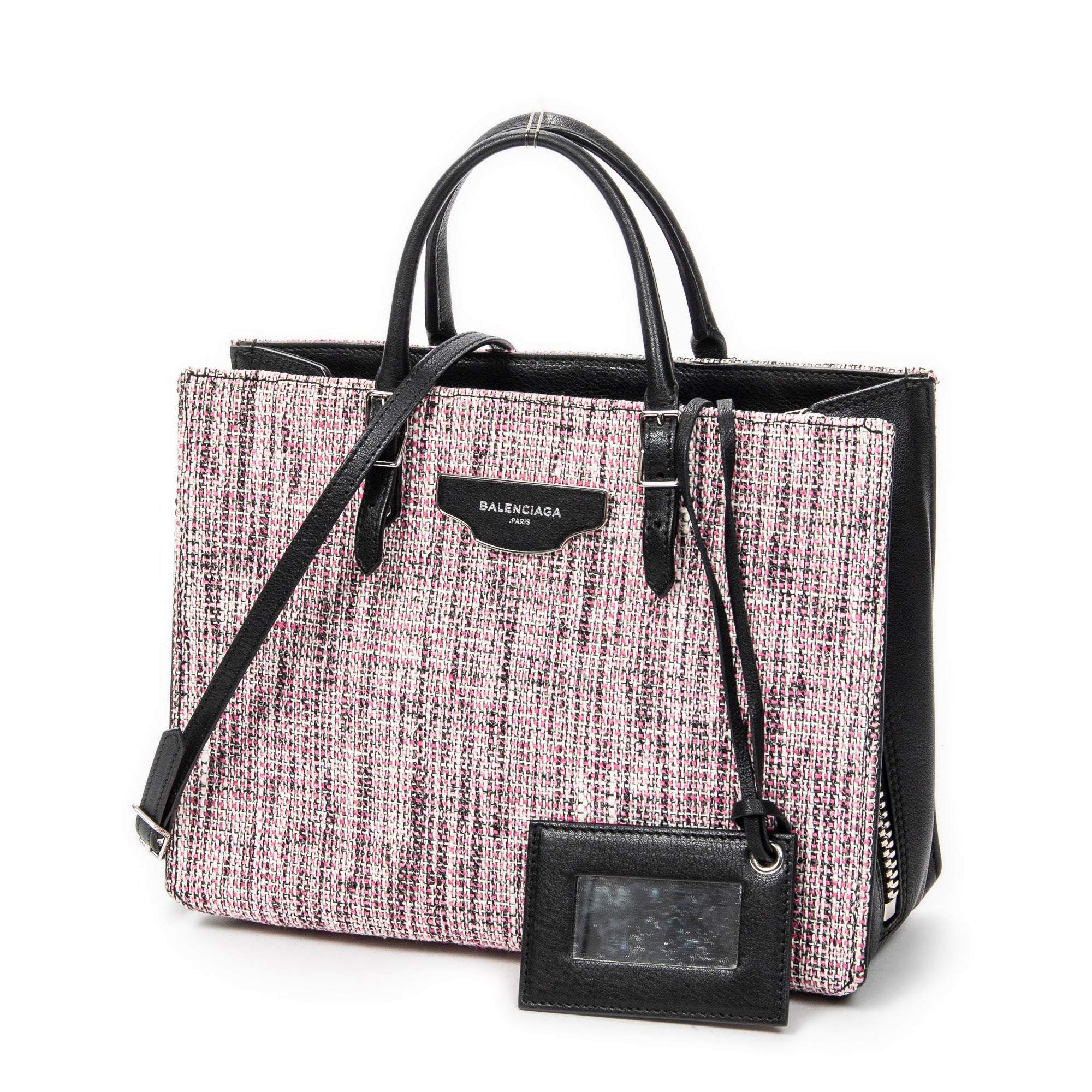 Shoulder Bag Papier A6 Zip Around Tote Pink Tweed Canvas
