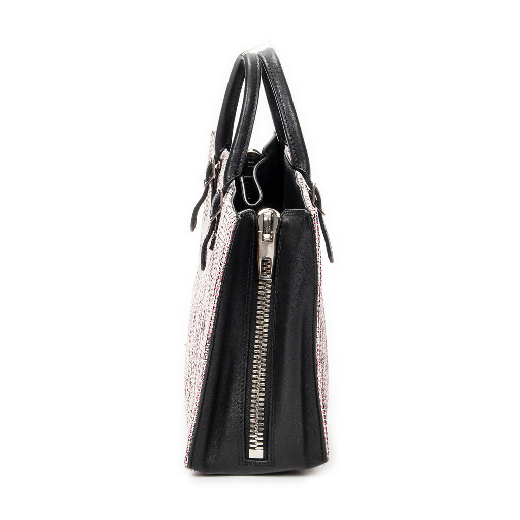 Shoulder Bag Papier A6 Zip Around Tote Pink Tweed Canvas