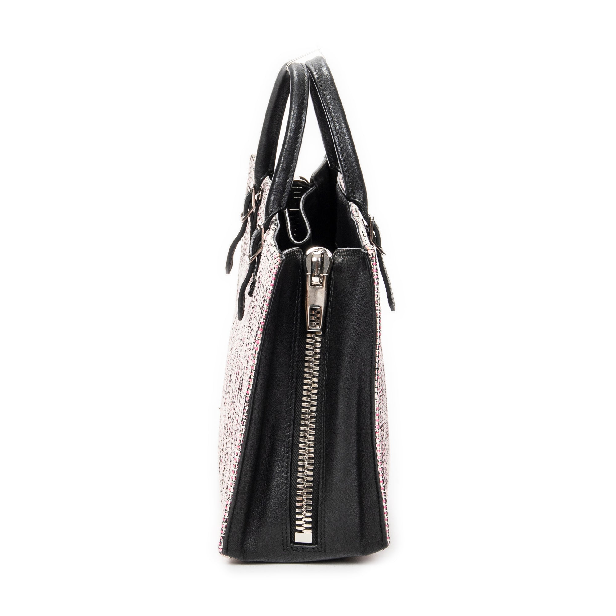 Shoulder Bag Papier A6 Zip Around Tote Pink Tweed Canvas