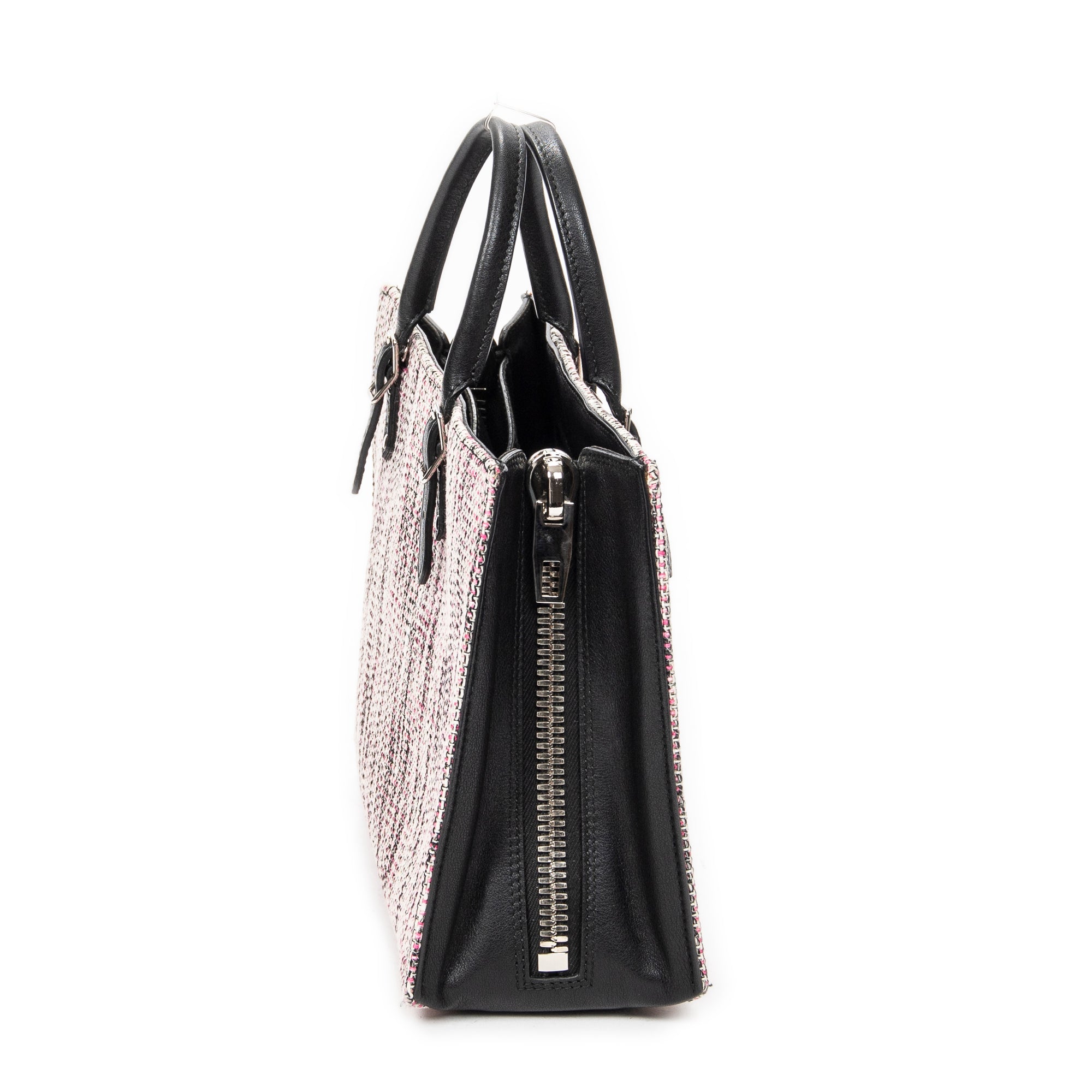 Shoulder Bag Papier A6 Zip Around Tote Pink Tweed Canvas