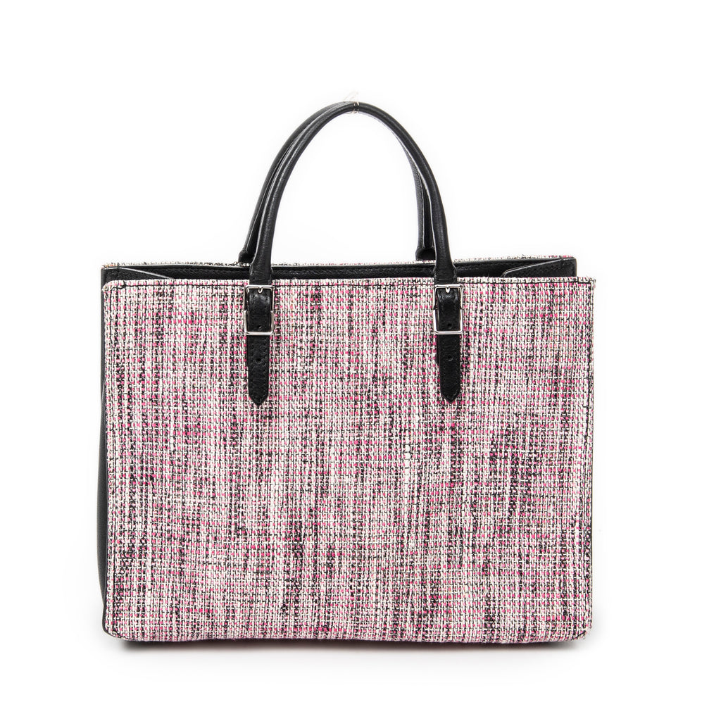 Shoulder Bag Papier A6 Zip Around Tote Pink Tweed Canvas