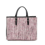 Shoulder Bag Papier A6 Zip Around Tote Pink Tweed Canvas