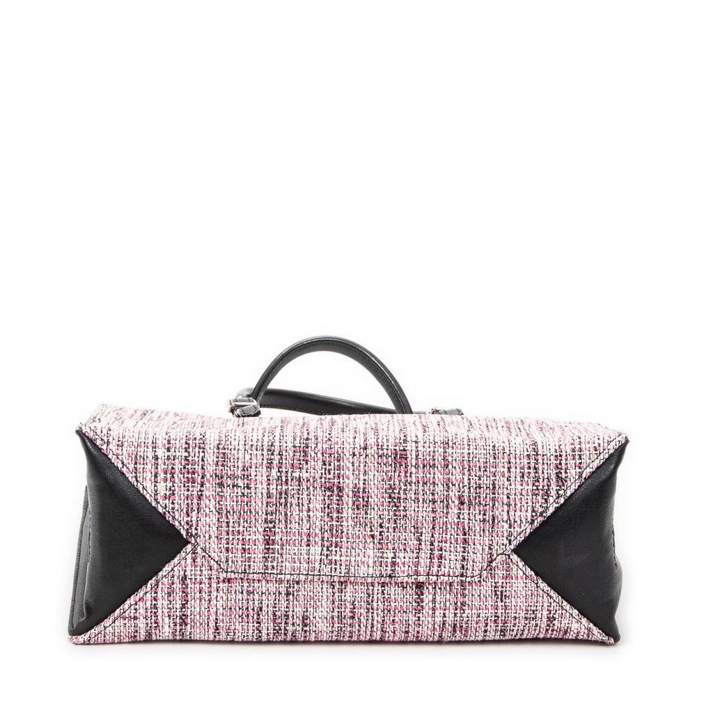Shoulder Bag Papier A6 Zip Around Tote Pink Tweed Canvas