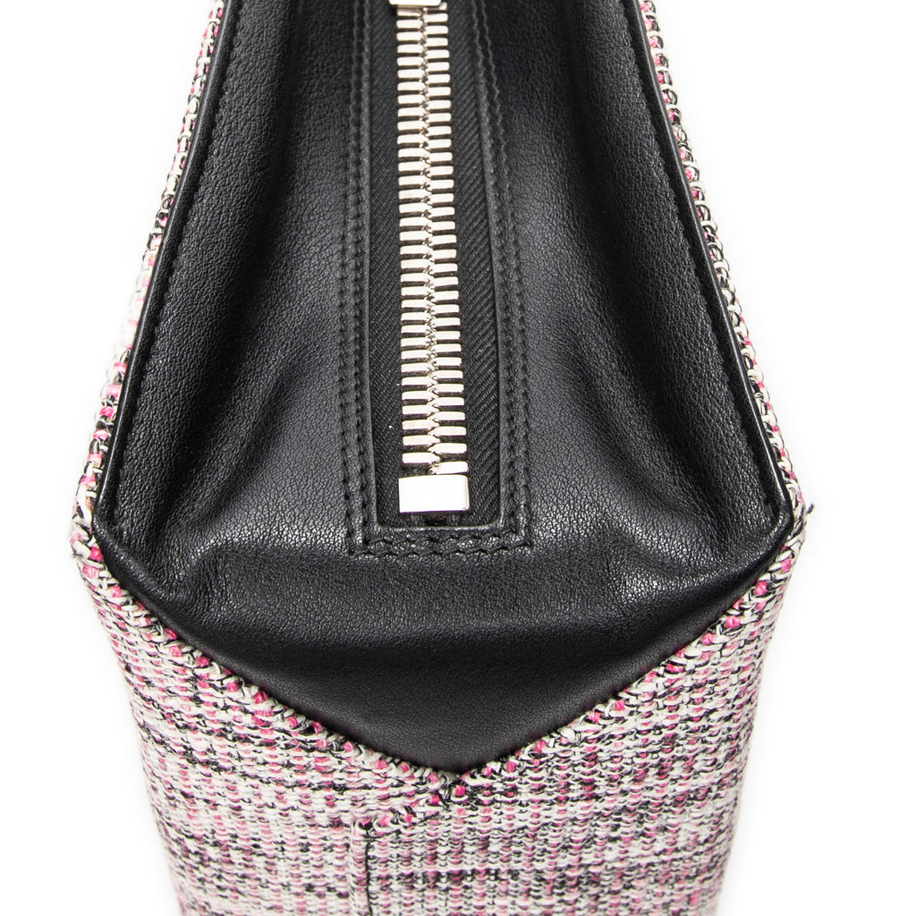 Shoulder Bag Papier A6 Zip Around Tote Pink Tweed Canvas