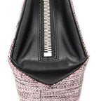 Shoulder Bag Papier A6 Zip Around Tote Pink Tweed Canvas