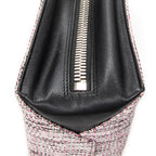 Shoulder Bag Papier A6 Zip Around Tote Pink Tweed Canvas