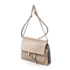 Shoulder Bag Mini Faye Chain Bag Taupe Calfskin Leather