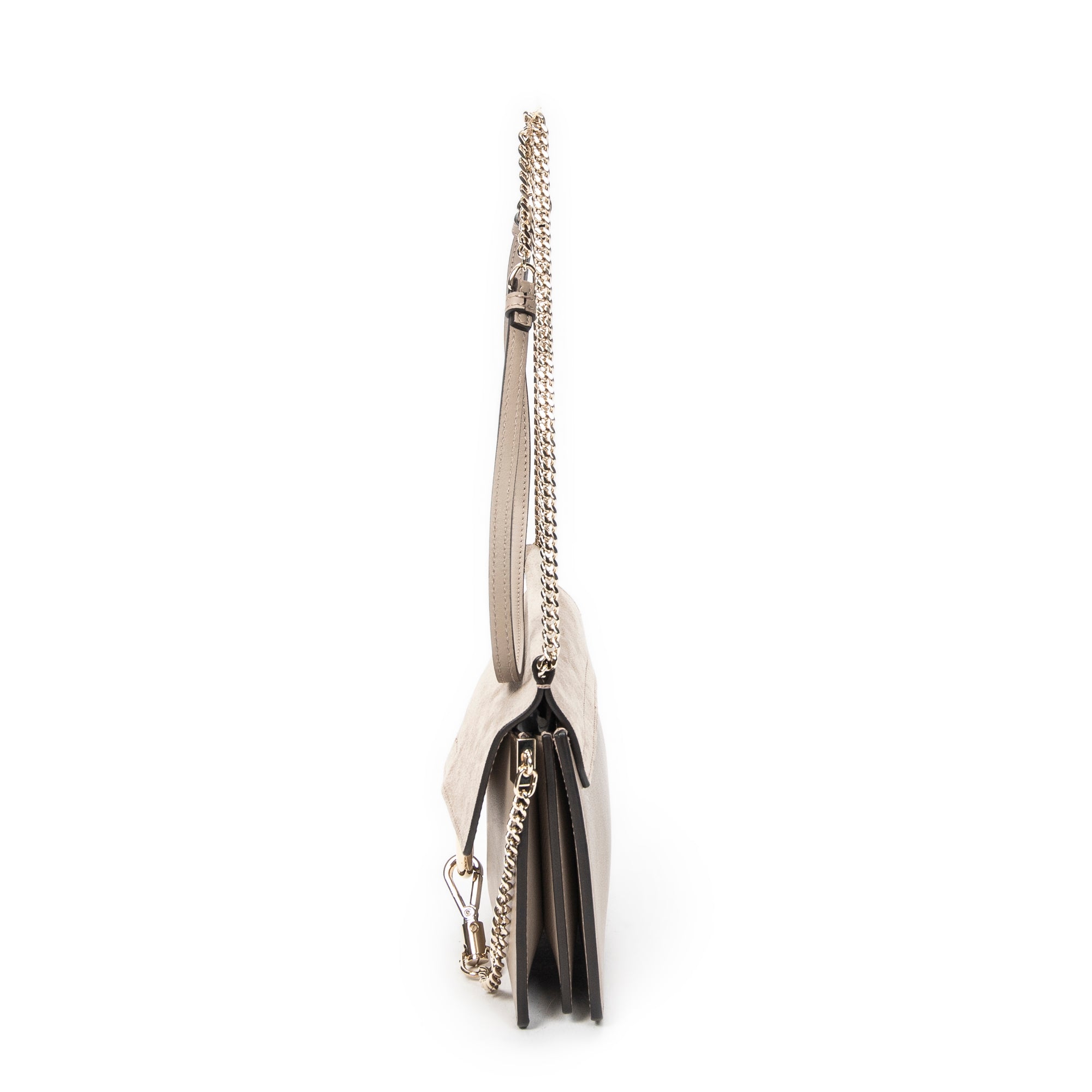 Shoulder Bag Mini Faye Chain Bag Taupe Calfskin Leather