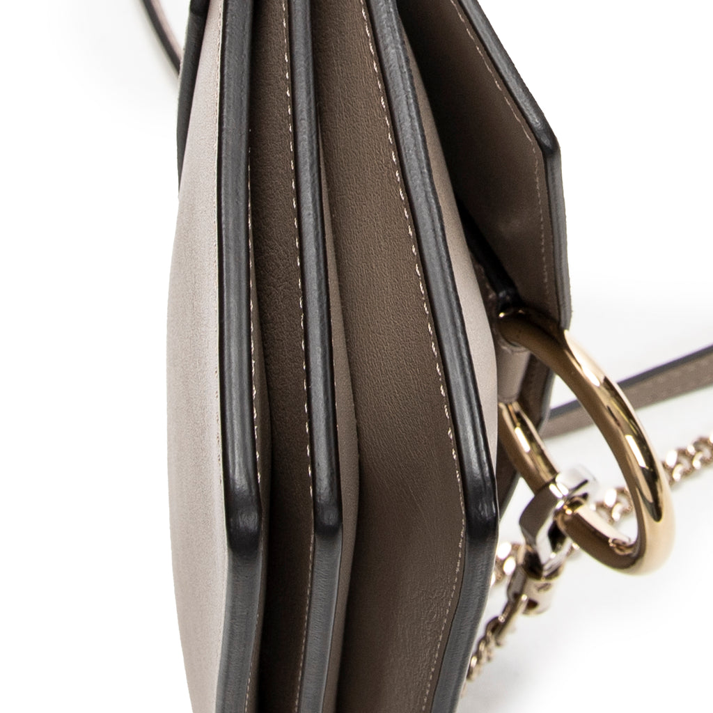 Shoulder Bag Mini Faye Chain Bag Taupe Calfskin Leather