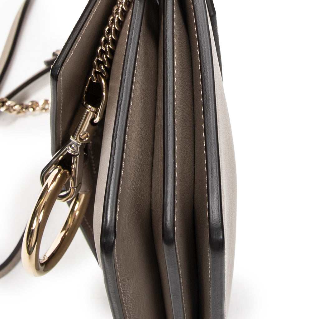 Shoulder Bag Mini Faye Chain Bag Taupe Calfskin Leather