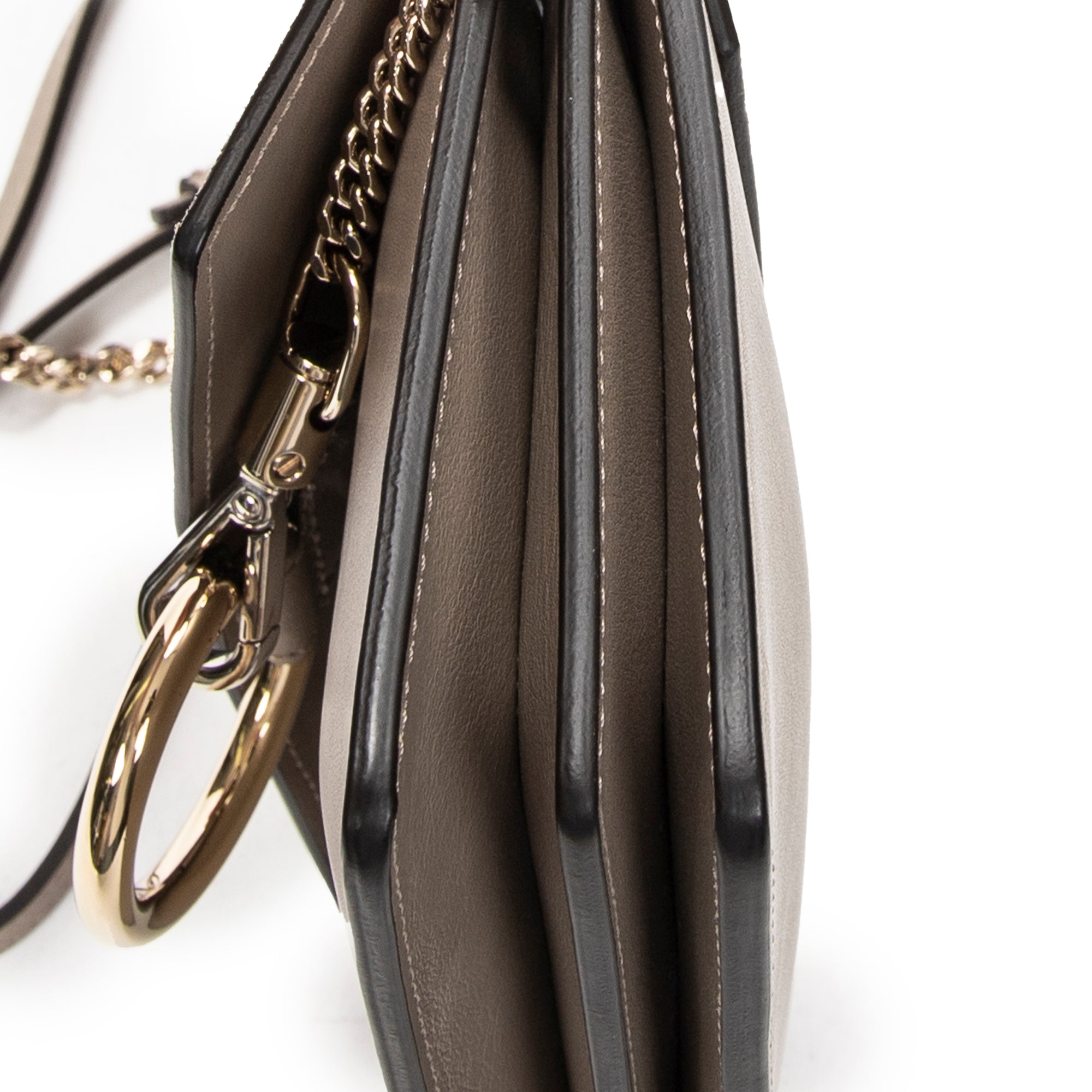 Shoulder Bag Mini Faye Chain Bag Taupe Calfskin Leather