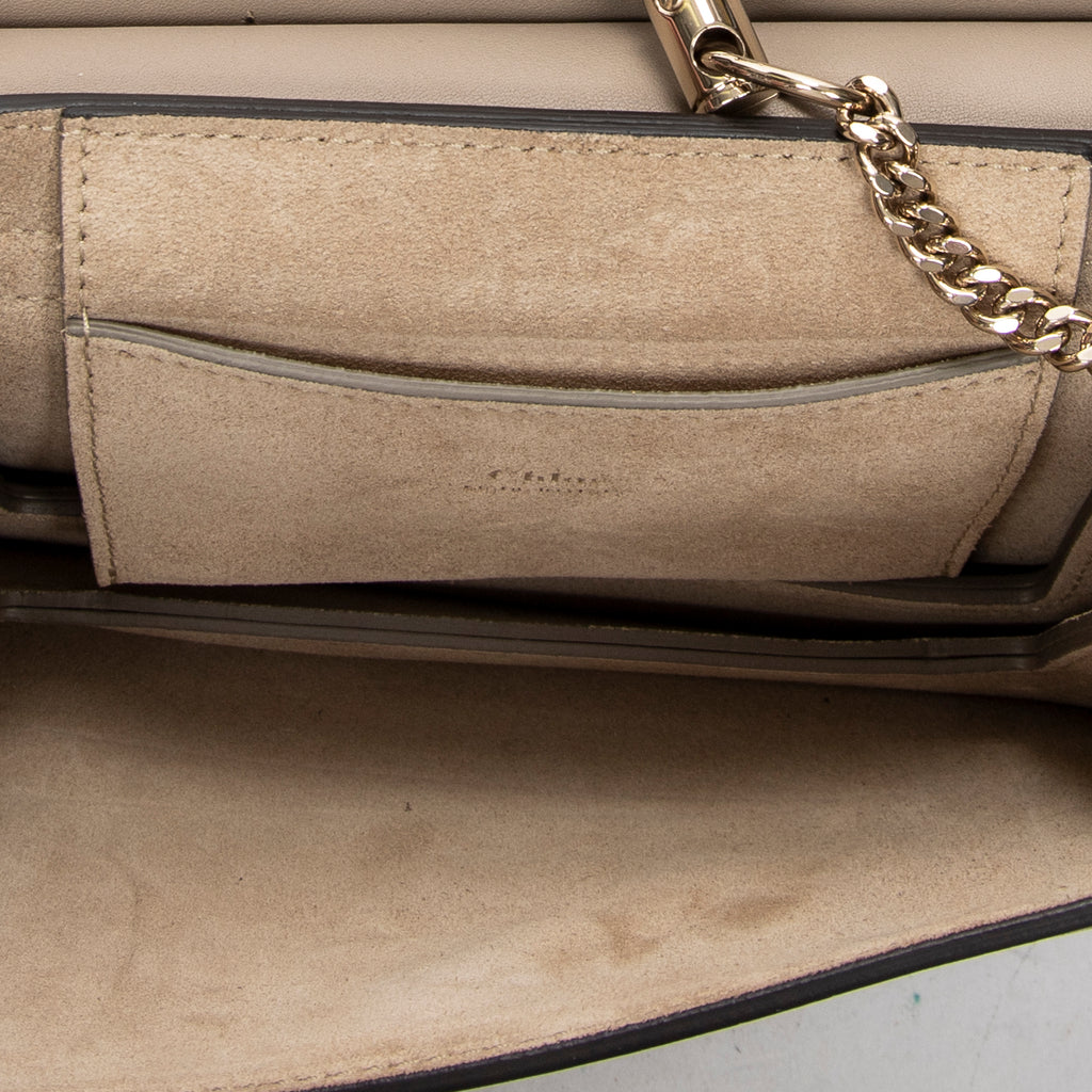 Shoulder Bag Mini Faye Chain Bag Taupe Calfskin Leather