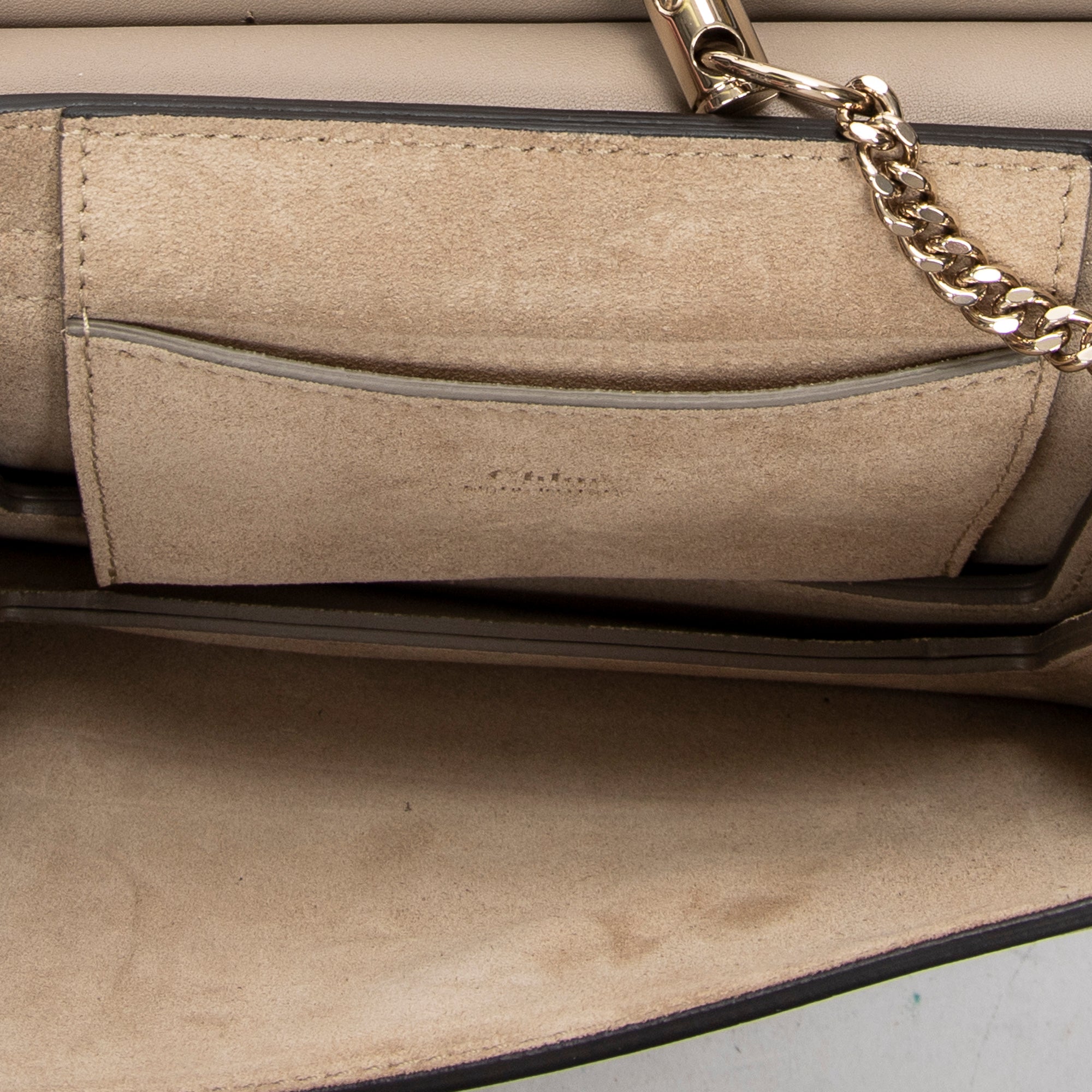 Shoulder Bag Mini Faye Chain Bag Taupe Calfskin Leather