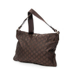 Shoulder Bag Large Flat Messenger Brown Monogrammed Nylon Canvas