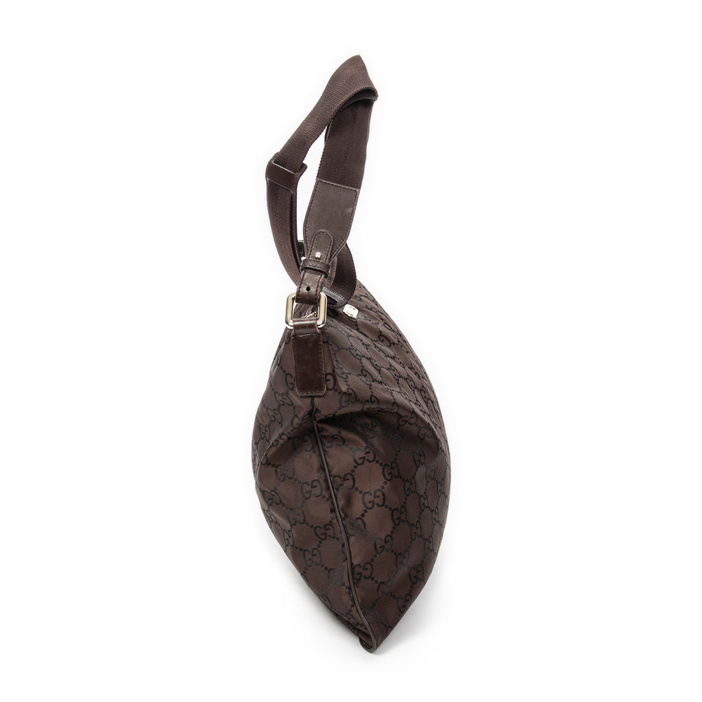 Shoulder Bag Large Flat Messenger Brown Monogrammed Nylon Canvas