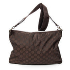 Shoulder Bag Large Flat Messenger Brown Monogrammed Nylon Canvas