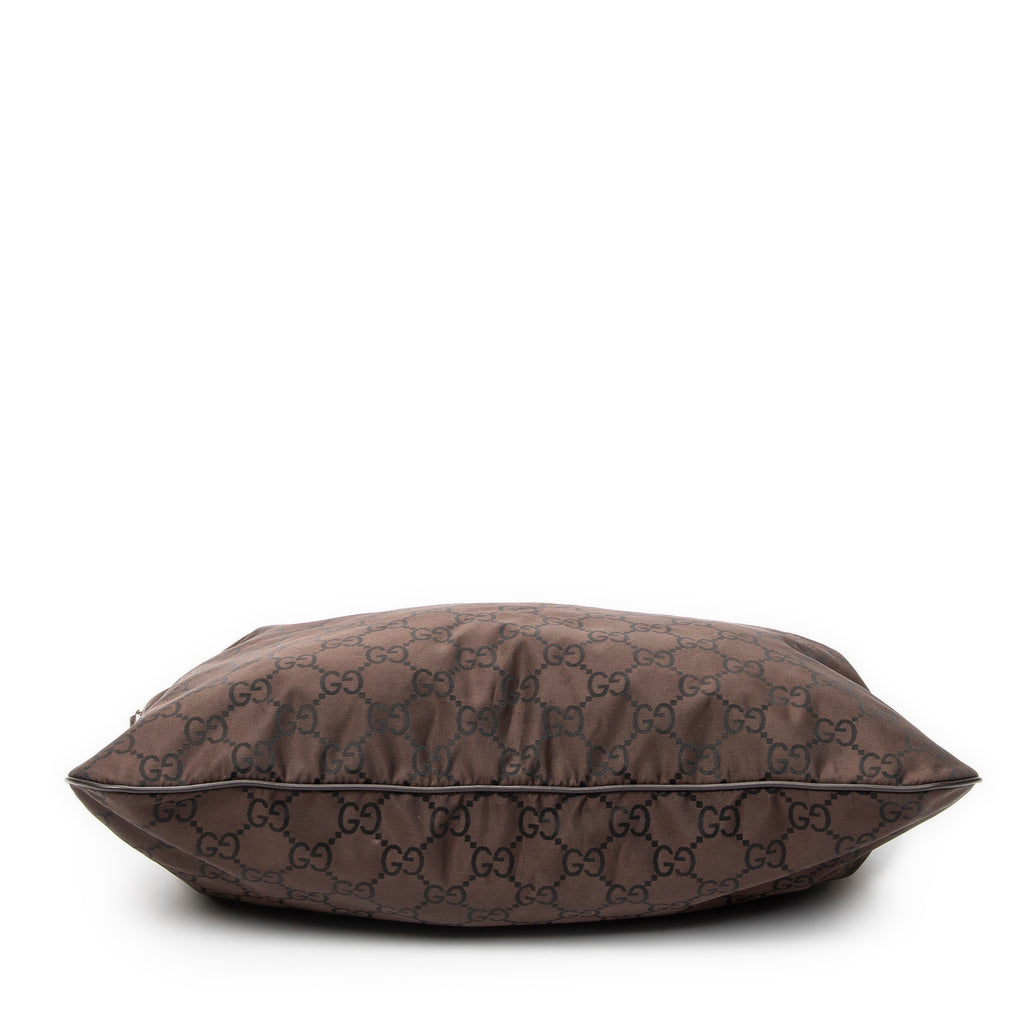 Shoulder Bag Large Flat Messenger Brown Monogrammed Nylon Canvas