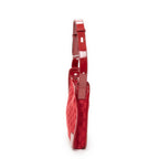 Shoulder Bag Small Zip Hobo Red Monogrammed Canvas