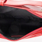 Shoulder Bag Small Zip Hobo Red Monogrammed Canvas