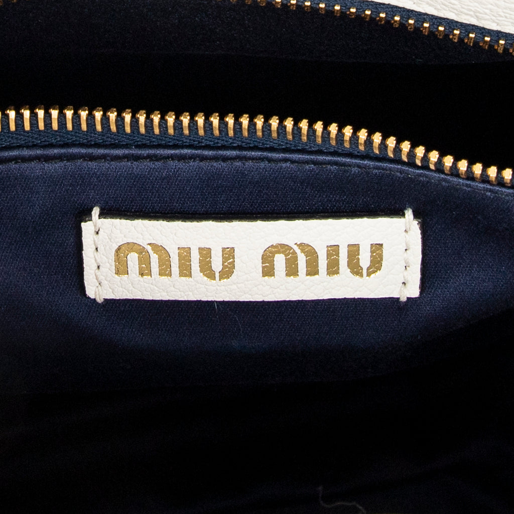 Shoulder Bag Pushlock Top Handle Blue Denim Matelasse Denim Canvas