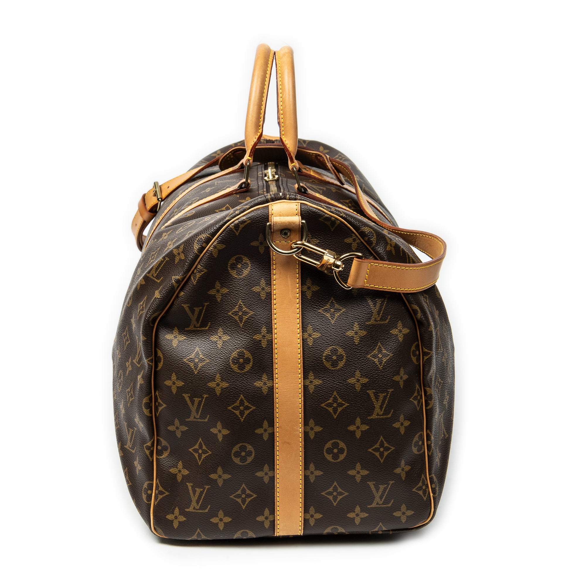 Travel Bag Keepall Bandouliere 55 Brown Monogram Canvas