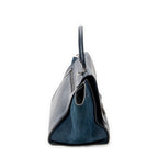 Shoulder Bag Medium Trapeze Navy Grained Calfskin Leather