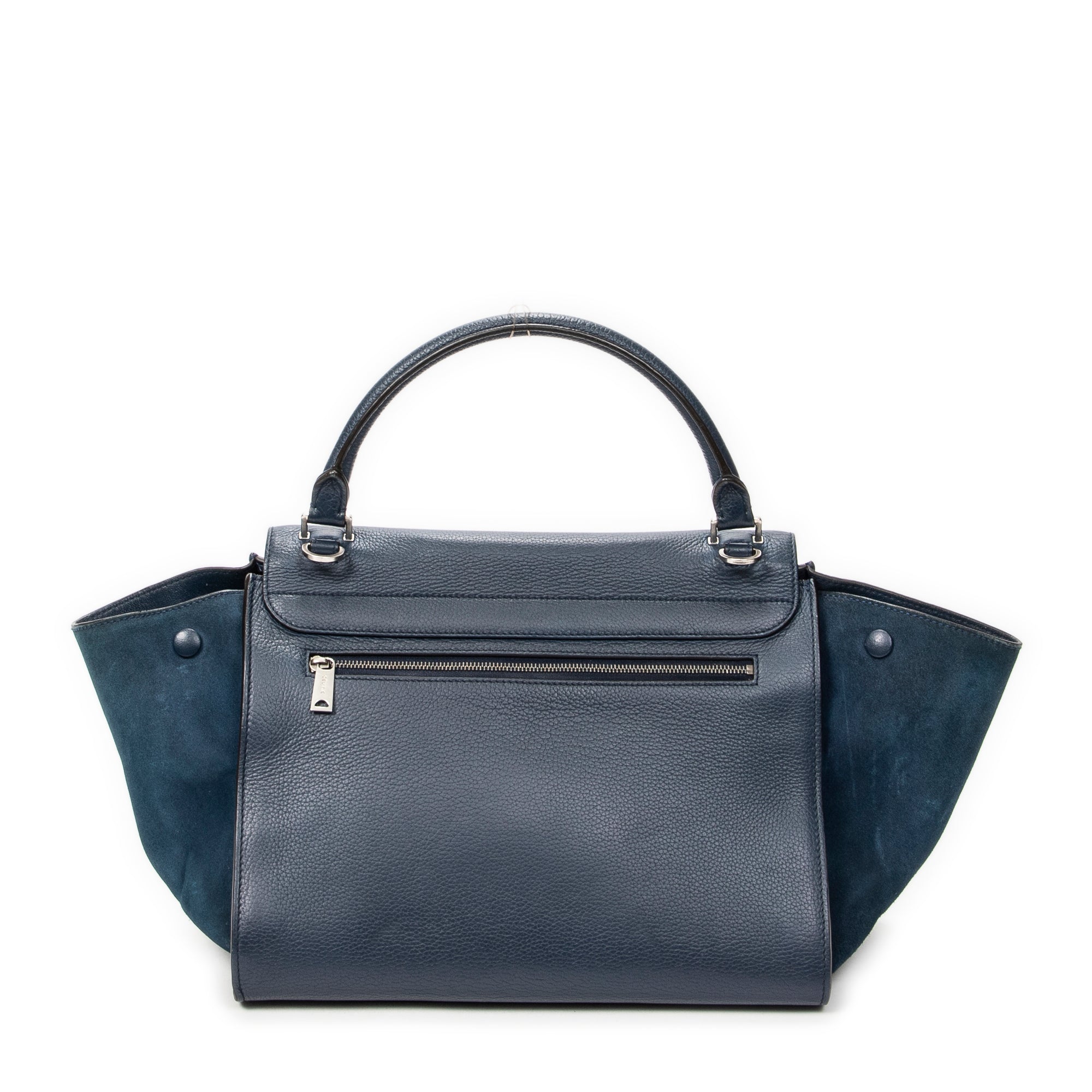 Shoulder Bag Medium Trapeze Navy Grained Calfskin Leather