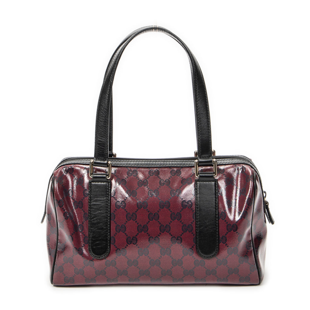Shoulder Bag Small Shoulder Boston Red Crystal Coated Canvas