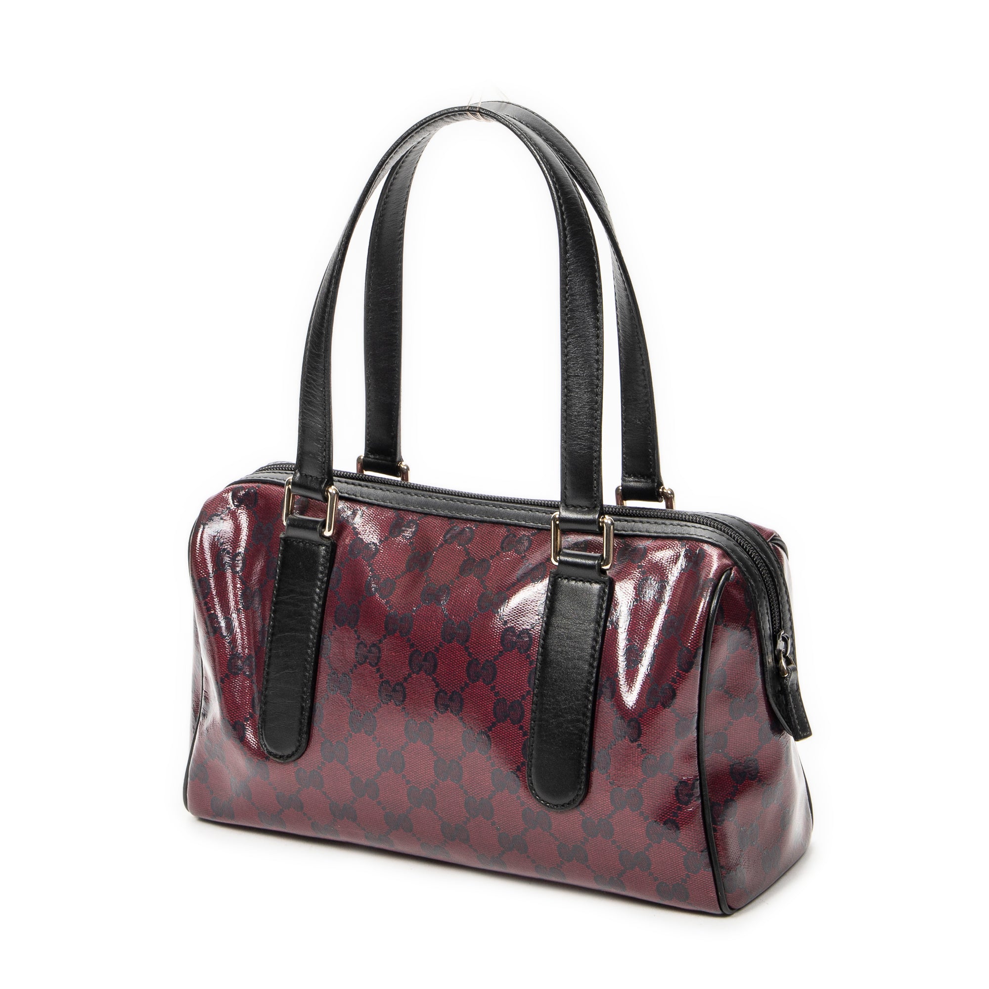 Shoulder Bag Small Shoulder Boston Red Crystal Coated Canvas