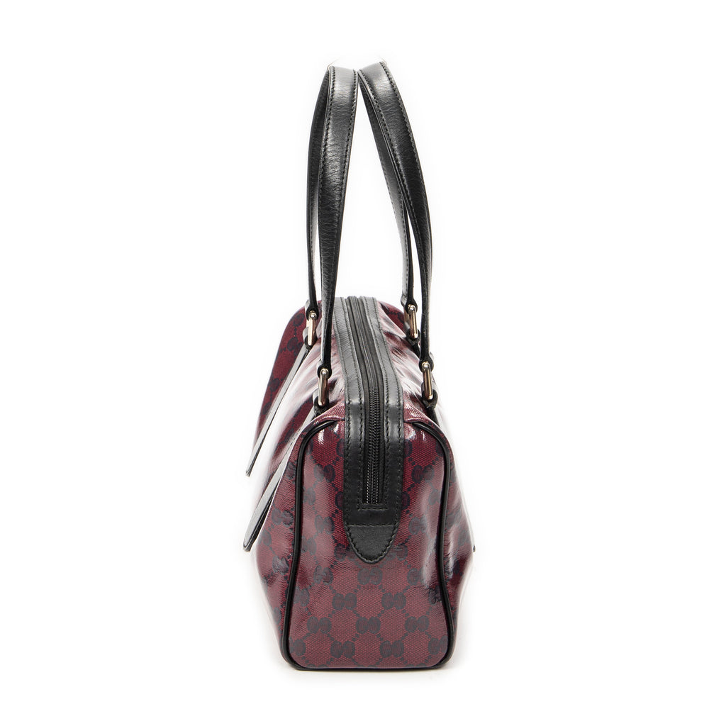 Shoulder Bag Small Shoulder Boston Red Crystal Coated Canvas
