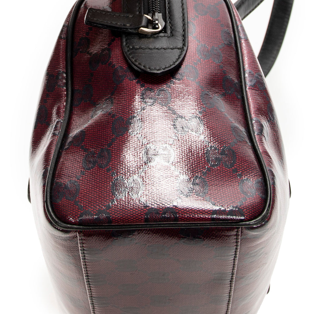 Shoulder Bag Small Shoulder Boston Red Crystal Coated Canvas