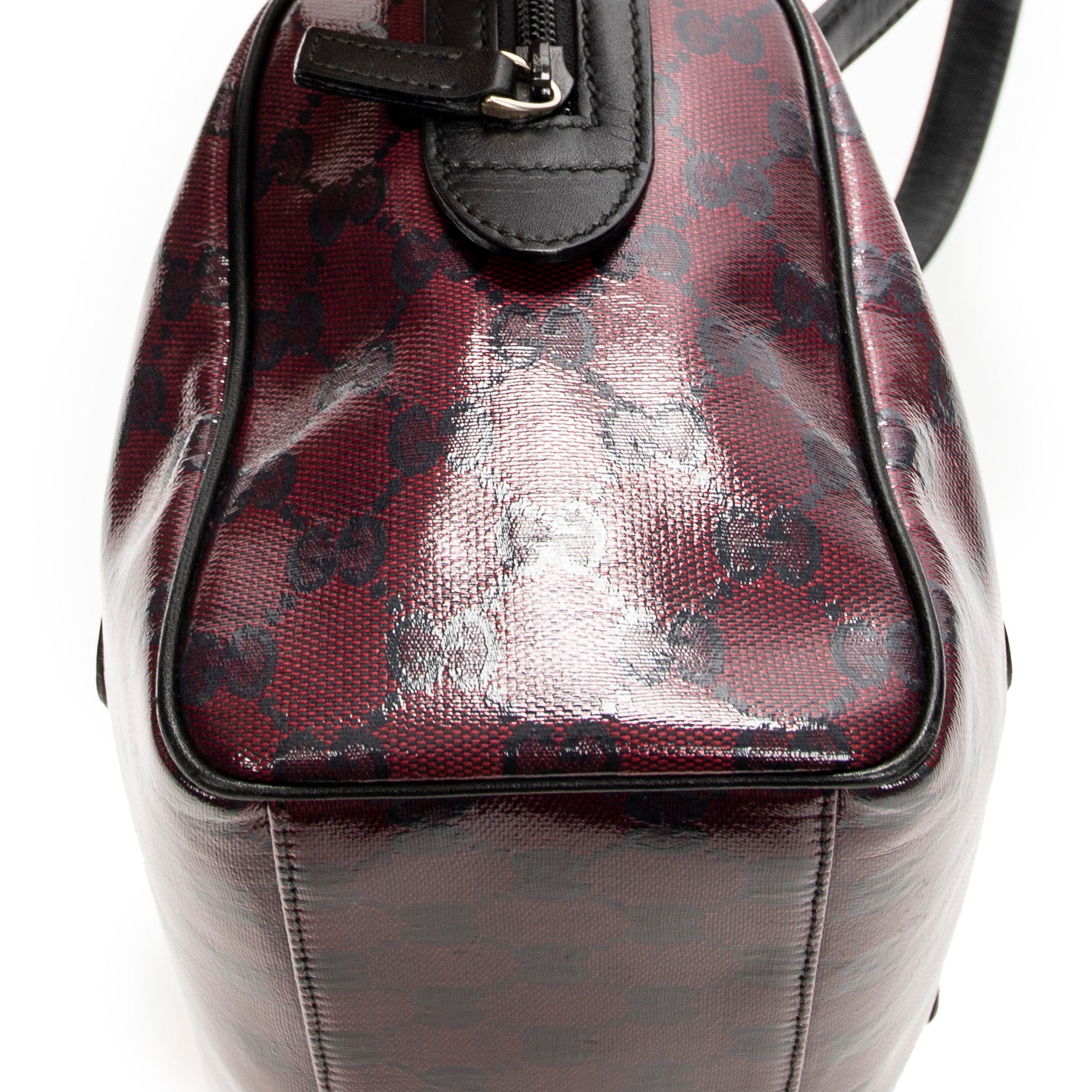 Shoulder Bag Small Shoulder Boston Red Crystal Coated Canvas