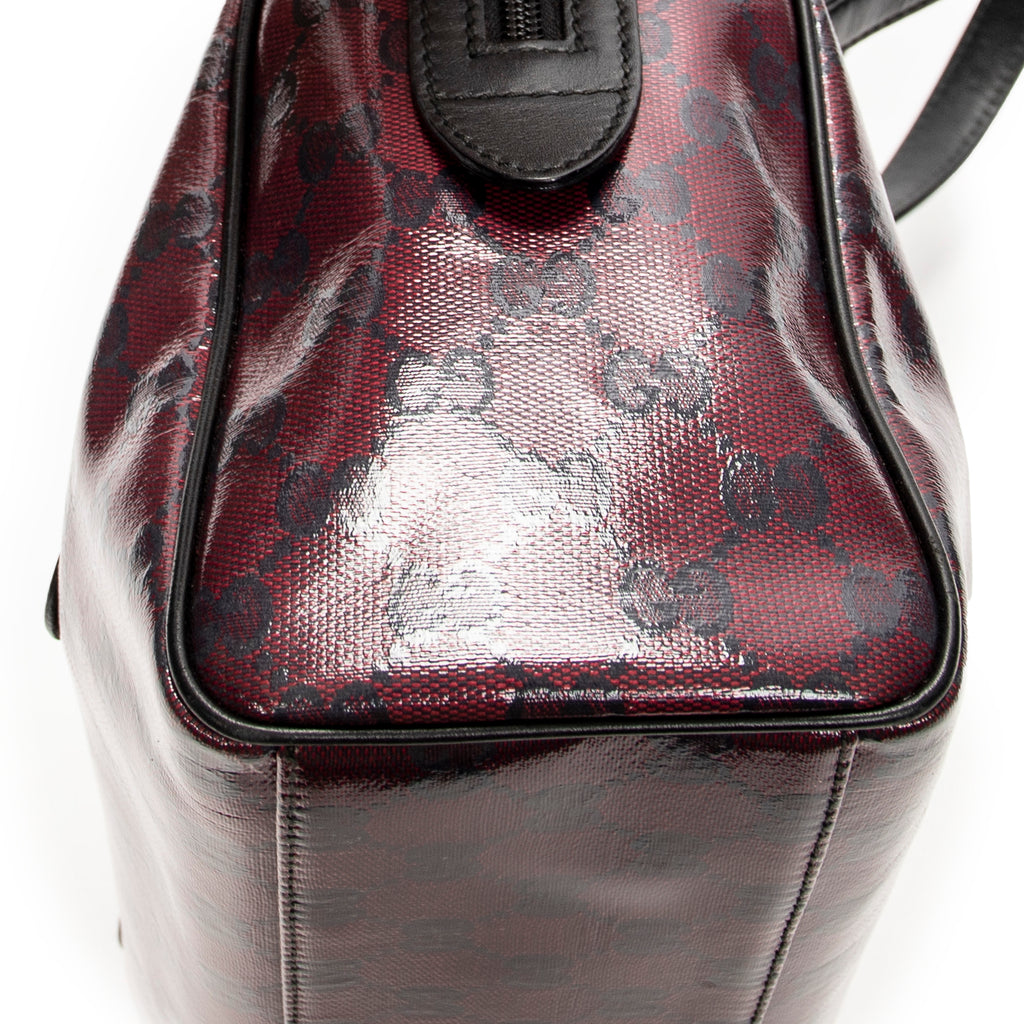 Shoulder Bag Small Shoulder Boston Red Crystal Coated Canvas