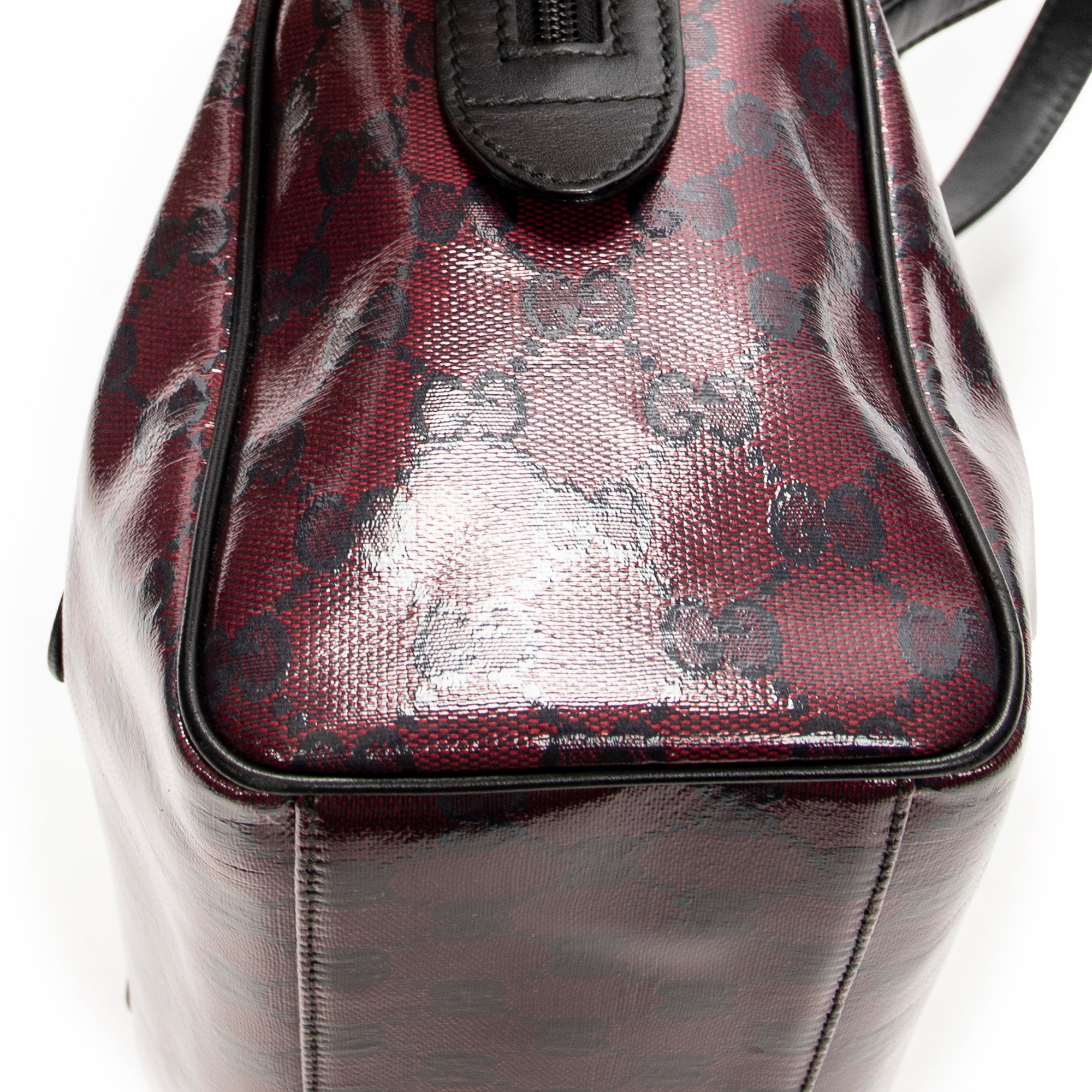 Shoulder Bag Small Shoulder Boston Red Crystal Coated Canvas