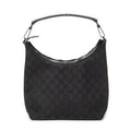 Shoulder Bag Small Zip Hobo Black Monogrammed Canvas