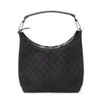 Shoulder Bag Small Zip Hobo Black Monogrammed Canvas