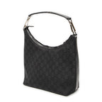 Shoulder Bag Small Zip Hobo Black Monogrammed Canvas