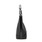 Shoulder Bag Small Zip Hobo Black Monogrammed Canvas